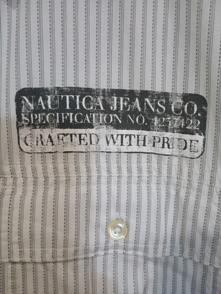 Nice Men's Nautica Jeans Co. Button Front Short Sleeved with Graphics - Picture 4 of 7